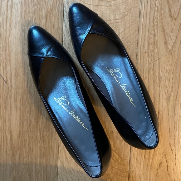 Black Leather Pumps Sz 6 - Picture 1 of 10